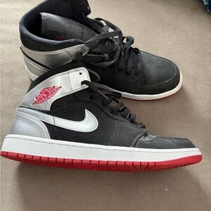 Jordan Black and Red High-Top Sneakers